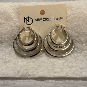 New Directions Silver Hoop Earrings